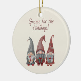Adorable Weihnachtsgnomen mit Holiday Cheer Keramik Ornament