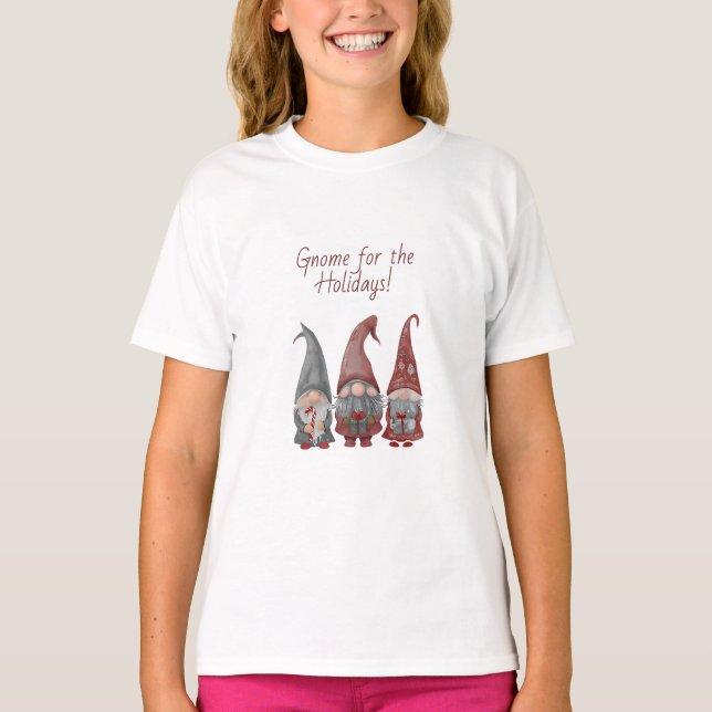 Adorable Weihnachtsgnomen mit Holiday Cheer T-Shirt (Vorderseite)