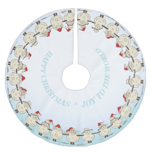 Adorable Weihnachtsschaf Polyester Weihnachtsbaumdecke