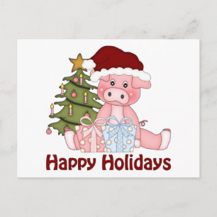 Adorable Weihnachtsschweine T-Shirts und Geschenke Feiertagspostkarte