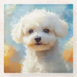 ADORABLE WEISSE BICHON FRISE DOG GLASUNTERSETZER