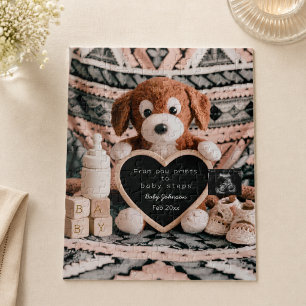 Adorable Welpe plushy Ankündigung einer Schwangers Puzzle