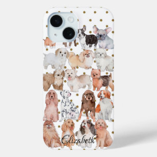 Adorable Welpen Polka Dots Personalisiert Case-Mate iPhone Hülle