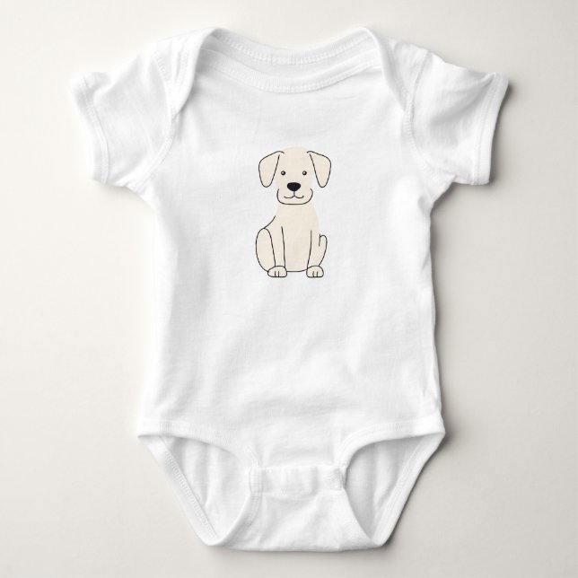 Adorable Welpenhund Zeichnend Baby Strampler (Vorderseite)