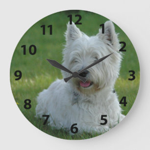 Adorable West Highland Terrier Große Wanduhr