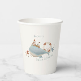 Adorable Whale Baby Dusche Pappbecher