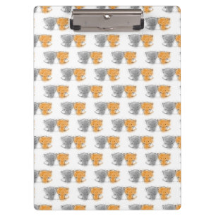 Adorable Whimsical Kittens Orange und Grau Klemmbrett