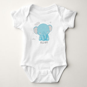 Adorable Whimsical Playful Baby Elephant Clouds Strampler