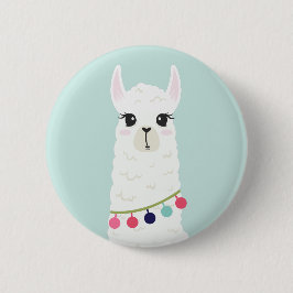 Adorable White Alpaca Button