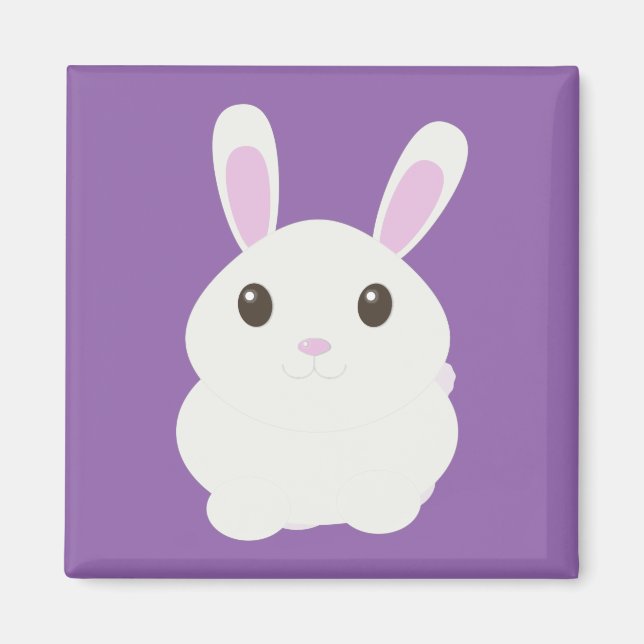 Adorable White Bunny Magnet (Vorne)