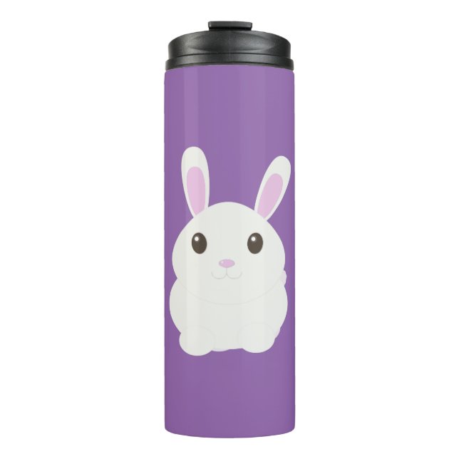 Adorable White Bunny Thermosbecher (Vorderseite)