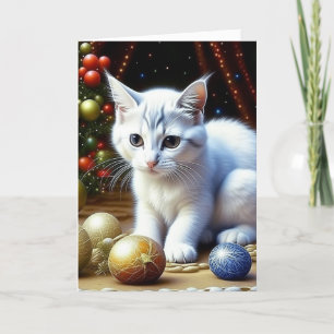 Adorable White Kitten Personalisierte Weihnachten