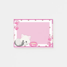 Adorable White Kitten Post-it Klebezettel