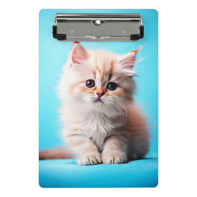 Adorable White Kitten Potrait-54971 Mini Klemmbrett (Vorderseite)