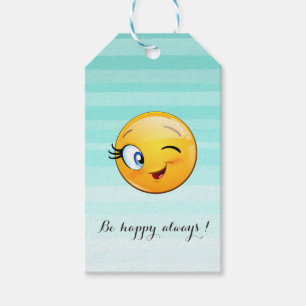 Adorable Winking Emoji Face-Sei immer glücklich Geschenkanhänger
