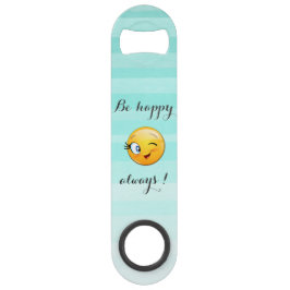 Adorable Winking Emoji Face-Sei immer glücklich Speedflaschenöffner