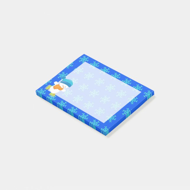 Adorable Winter Thema Schnee Baby Snowman Post-it Klebezettel (angewinkelt)