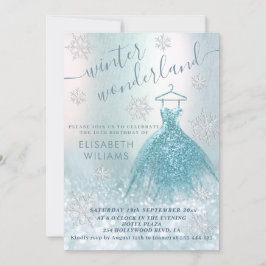 Adorable Winter Wunderland Glitzer ombre Süß 16 Einladung