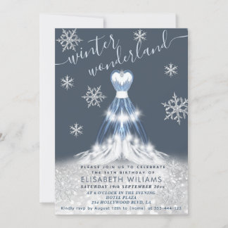 Adorable Winter Wunderland Kleid süß 16 Einladung