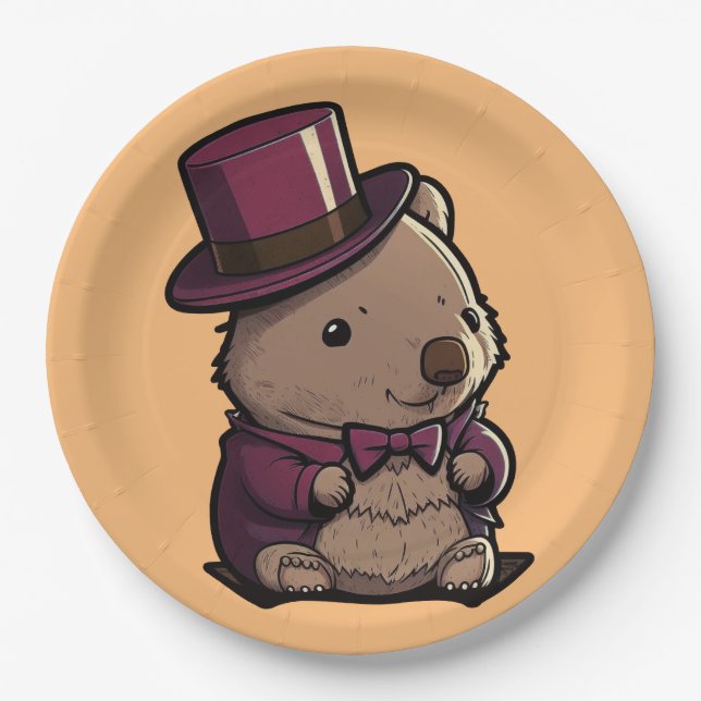 Adorable Wombat Pappteller (Vorderseite)