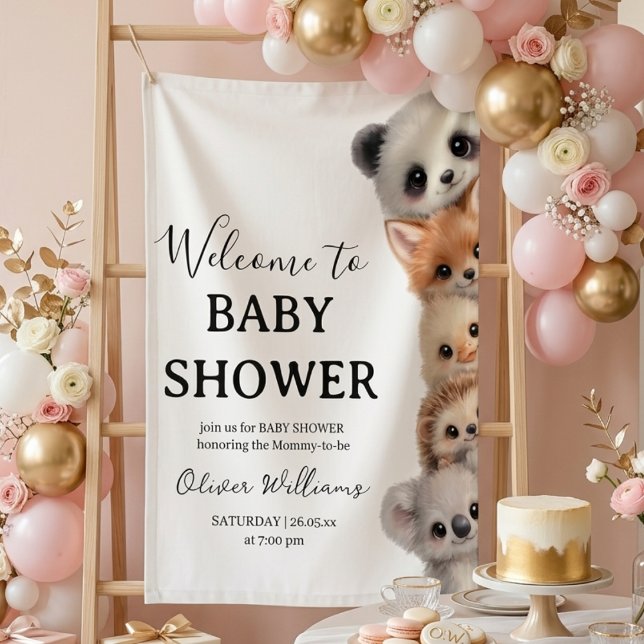 Adorable Woodland Animals Baby Shower  Banner (Von Creator hochgeladen)