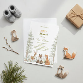 Adorable Woodland Animals Baby Shower Invitation Einladung