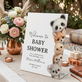 Adorable Woodland Animals Baby Shower Sockelschild