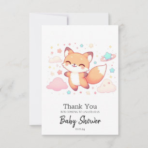 Adorable Woodland Fox Kinderdusche Dankeskarte