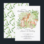 Adorable Woodland Friends Boys 1. Geburtstag Einladung<br><div class="desc">Super niedliche Waldfreunde im Wasserfarbenwald Geburtstagsfeier mit dem süßesten Hirsch,  Eichhörnchen,  Fuchs,  Hasen,  Raccoon & Bär. Kann auch für den 2.,  3. und 4. Geburtstag genutzt werden.</div>