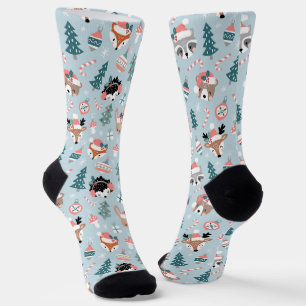 Adorable Woodland Weihnachtstiermuster Socken