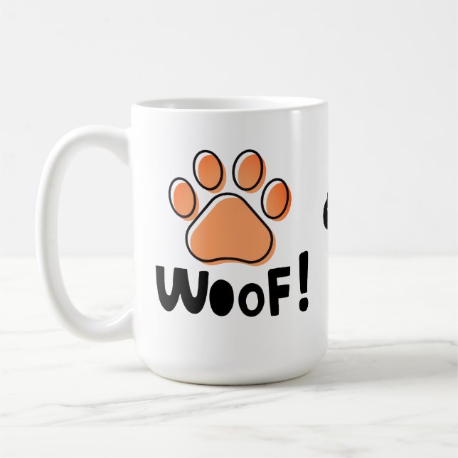 Adorable Woof Dog Liebhaber Kaffee Tasse (Links)