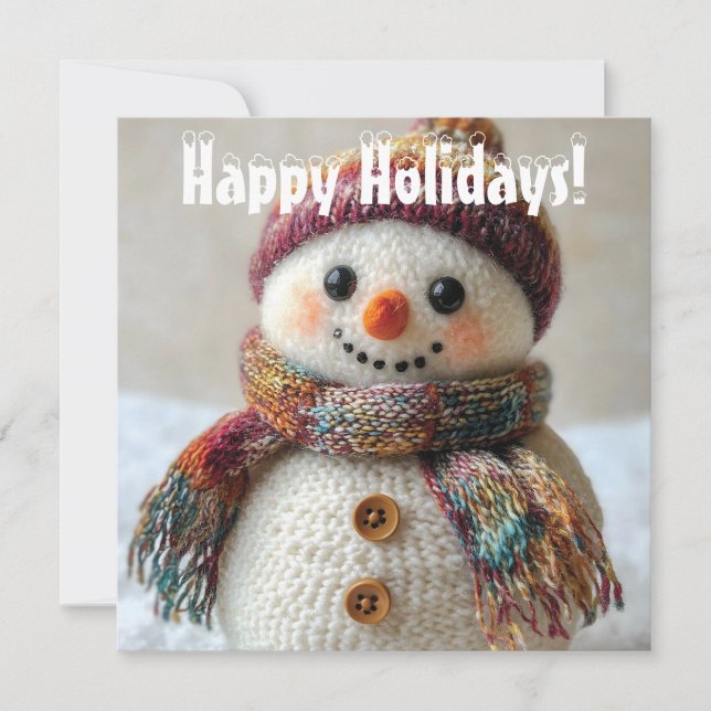 Adorable Wool Snowman mit Hat & Scarf Design (Vorderseite)