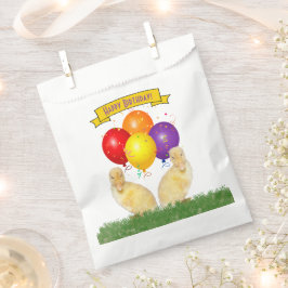 Adorable Yellow Ducklings Happy Birthday Balloons Geschenktütchen