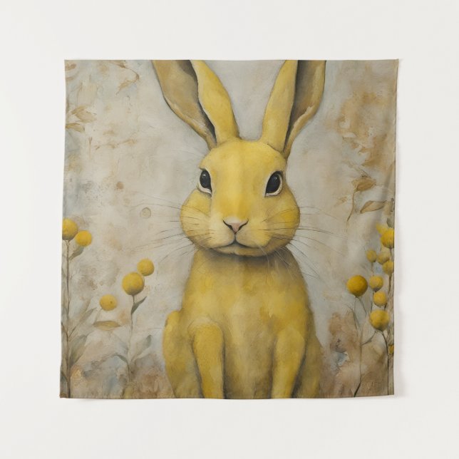 Adorable Yellow Rabbit Wandteppich (Vorderseite)