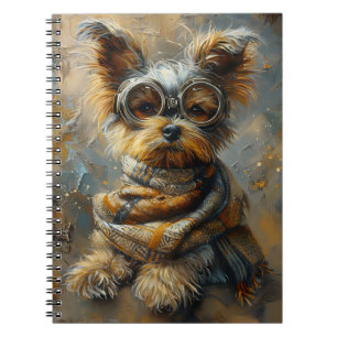 Adorable Yorkie Hund in Brille Brille 163 Notizblock