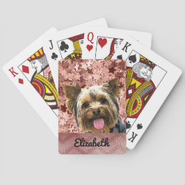Adorable Yorkie Rose Gold Name Dog Pet Spielkarten