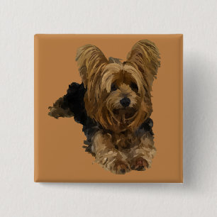 Adorable Yorkshire Terrier Button Button