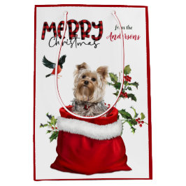 Adorable Yorkshire Terrier Dog Weihnachten Mittlere Geschenktüte