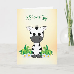 Adorable Zebra Baby Dusche Gratulationskarte Karte