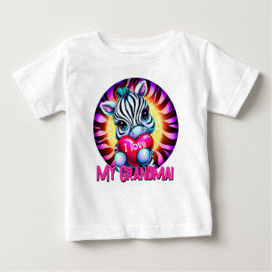 Adorable Zebra Holding Herz Baby T-shirt