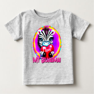 Adorable Zebra Holding Herz Baby T-shirt