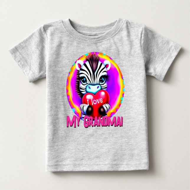 Adorable Zebra Holding Herz Baby T-shirt (Vorderseite)
