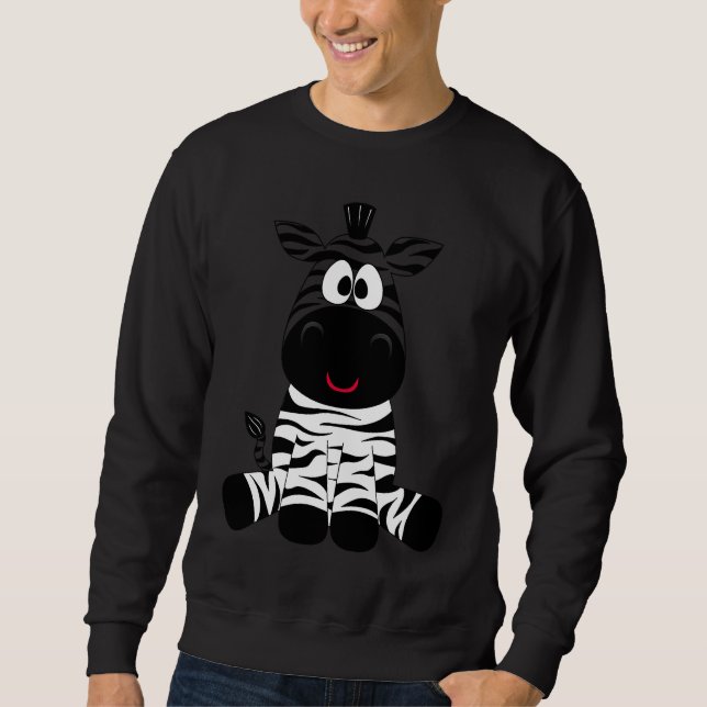 Adorable Zebra Sitting Cute Sweatshirt (Vorderseite)