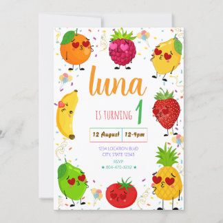 AdorableFruit zum Geburtstag Einladung