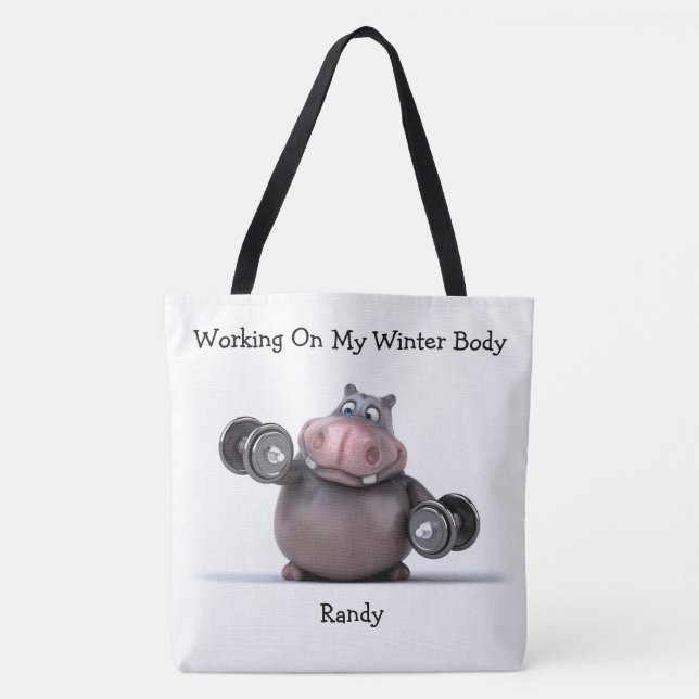 Adorables 3D Hippo Wafting Gewicht Tasche (Vorderseite)