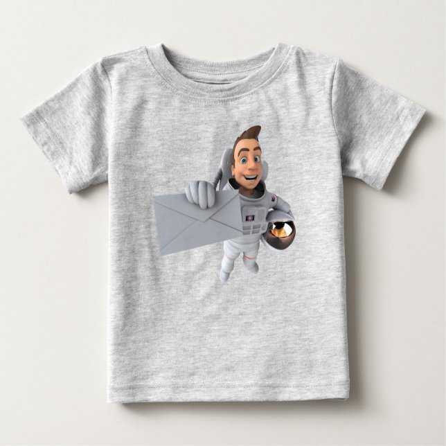 Adorables 3D Universe Niedlich Astronaut T - Shirt (Vorderseite)