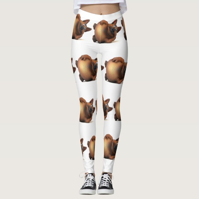 Adorables 3D Universe Niedlich Hunde nach unten Leggings (Vorderseite)