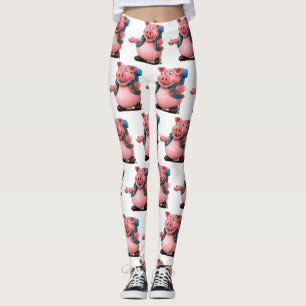Adorables 3D Universum Pig BackPacker Leggings