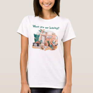 Adorables Bohemisch "Wann Verlasse man?" Camper T-Shirt