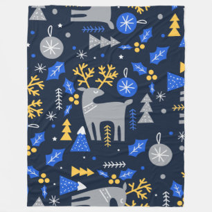 Adorables Christmas Scandinavian Style Blue Fleecedecke